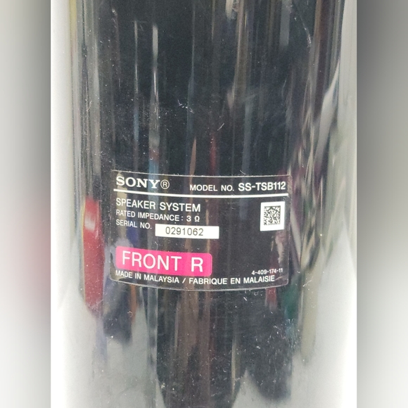 Sony SS-TSB111 & 112 Front Left, Right Home Theater Speakers W/ Wires Tested - Picture 10 of 12